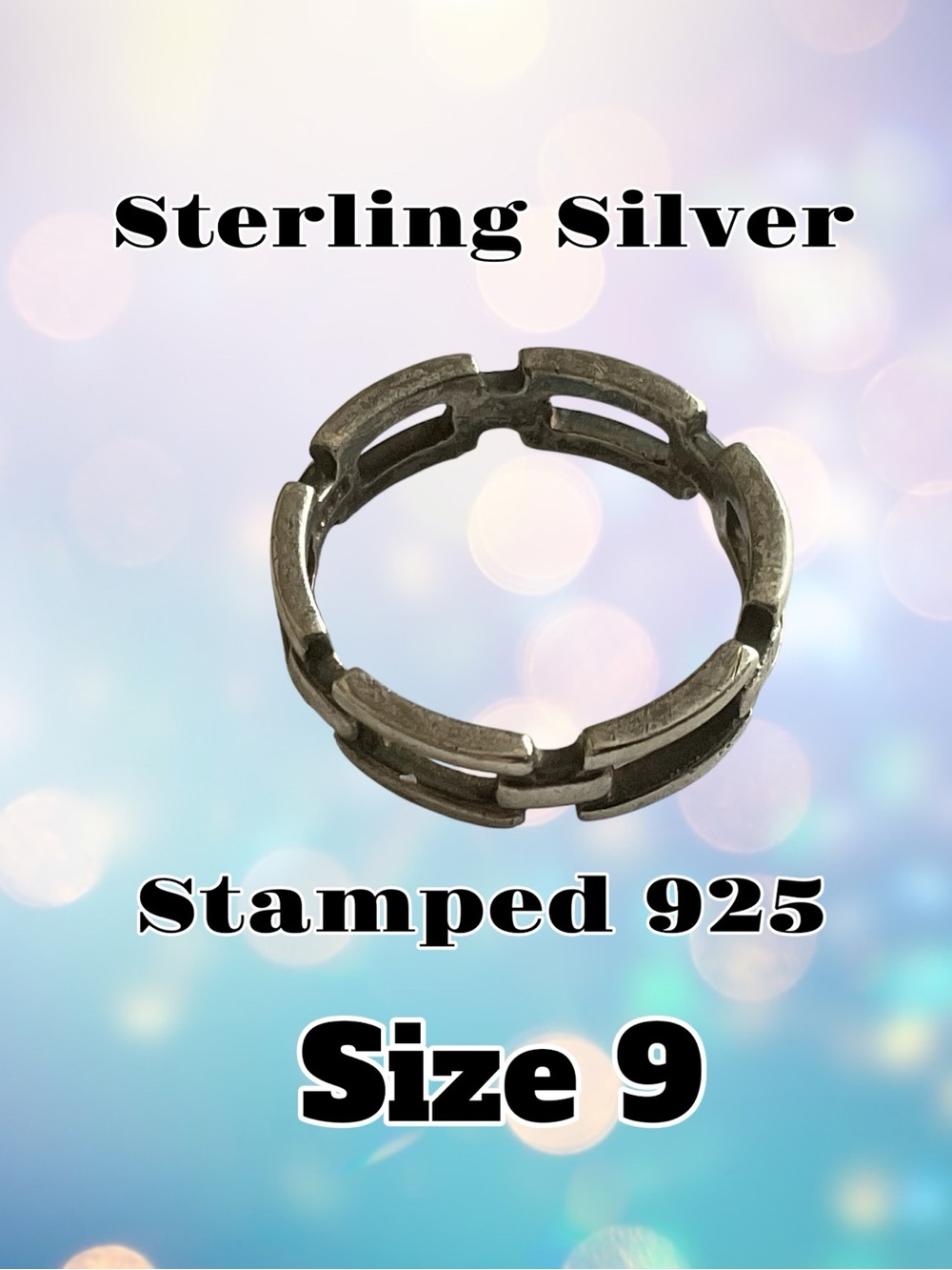 Silver 925 Sterling-Stamped Men's Band Ring - Size 9